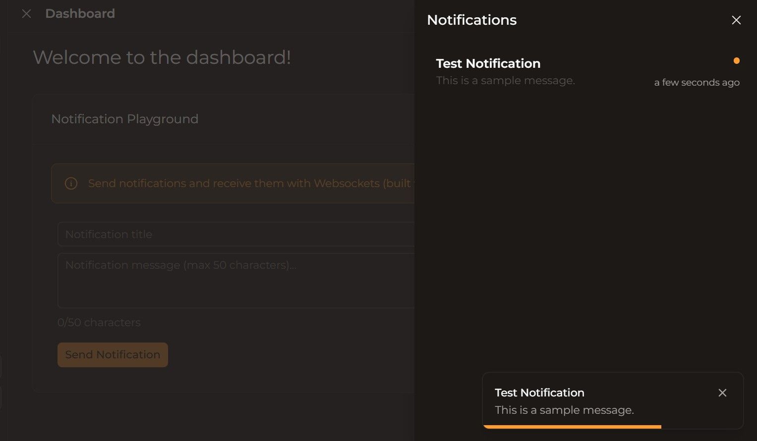 Nuxflare Notification Drawer Screenshot