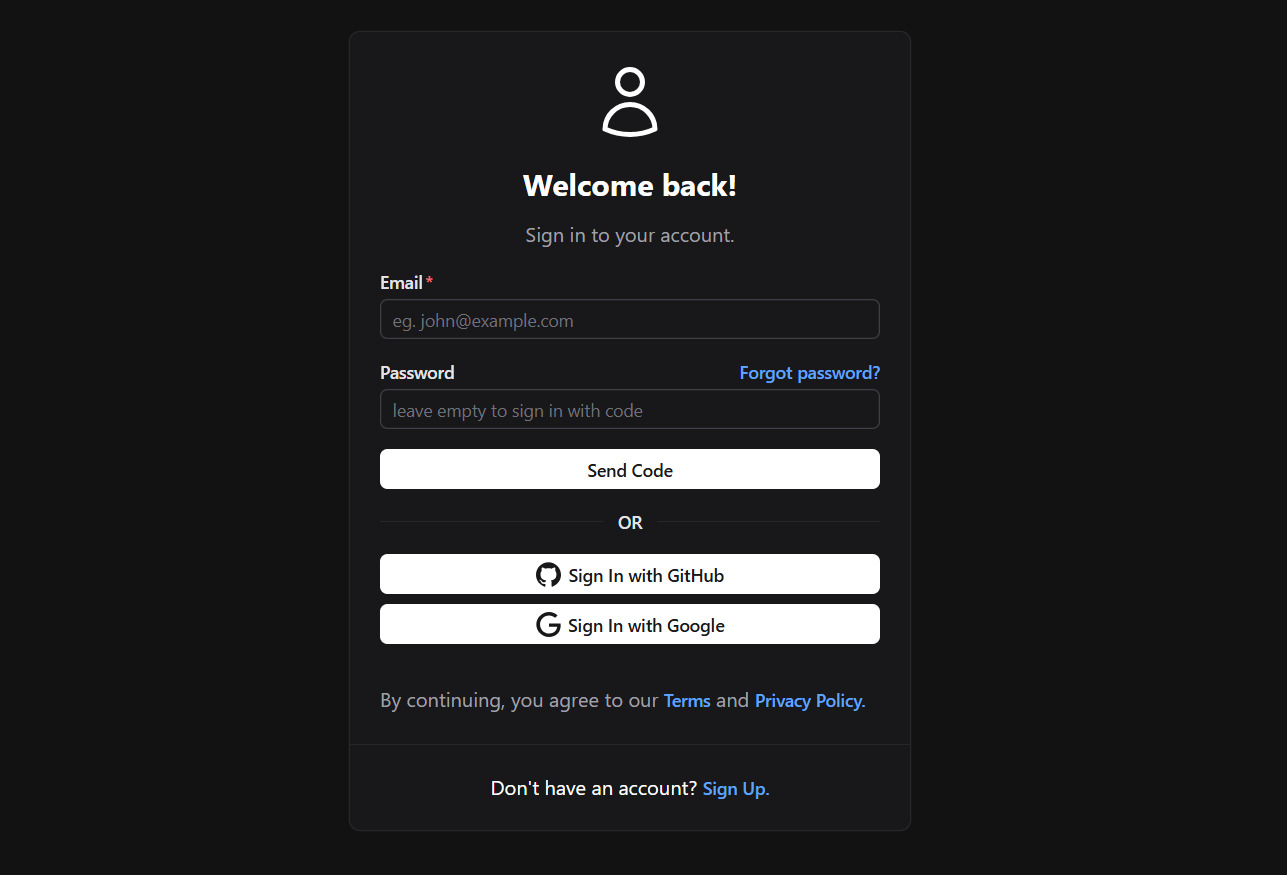 Nuxflare Auth Login Page Screenshot