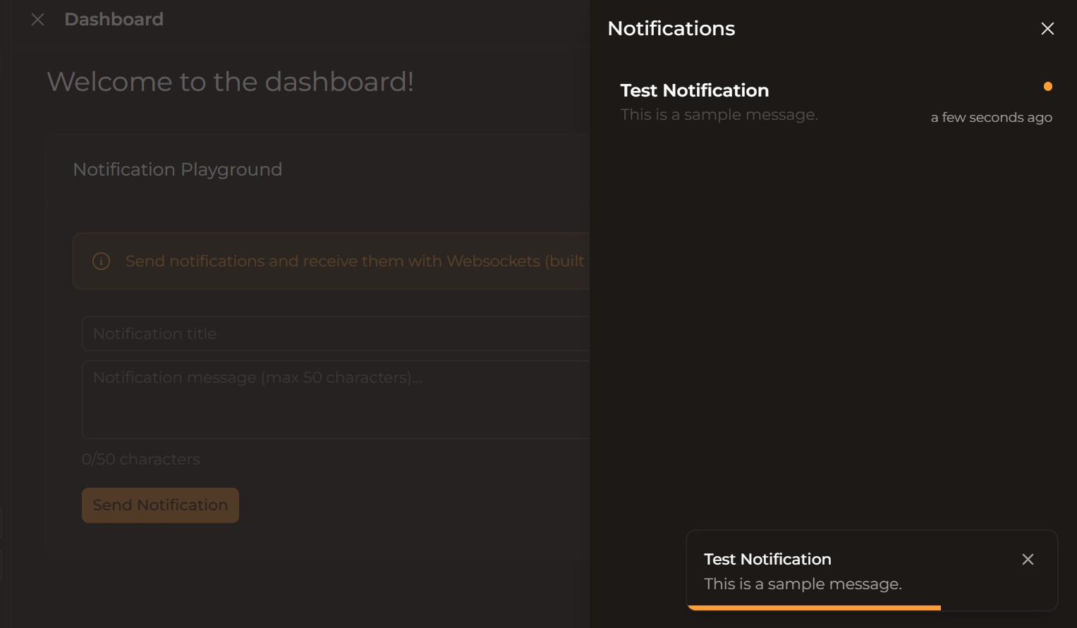 Nuxflare Notification Drawer Screenshot